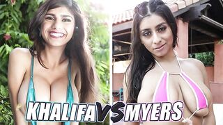 BANGBROS ดูหนังเอ็กฝรั่ง เทียบกันช็อตต่อช็อต Mia Khalifa vs Violet Myers ปะทะลีลาเย็ดกันระหว่างสองสาว มีอา คาลิฟา อาหรับนมใหญ่หีสวย แข่งเย็ดรูหีกับ ไวโอเลต ไมเออรส์ เย็ดกันครางเสียวถูกใจคนดู