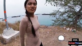 Thaiporn สาวสุรินทร์พาแฟนนั่งเรือข้ามเกาะไปเย็ดกัน บนเกาะสีชังชลบุรี [คลิป2]