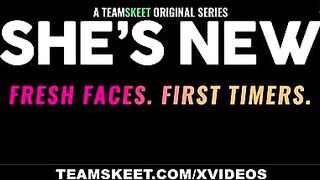 Teamskeet ฝึกเย็ดก่อนลงสนามจริง หนังโป๊วัยรุ่นอยากเป็นดาราหนังเอ็กส์ใจจะขาด โดนแมวมองบอกให้ลองอมสดควยถ้าเงี่ยนก็แหวกหีเย็ดกัน กระเด้าเอาเพลินน้ำแตกราดหน้าสวยๆได้งานเลย