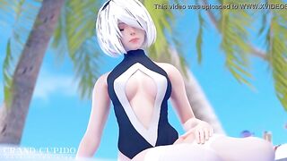 การ์ตูนโป๊ 3D hentai เย็ดบนชายหาด ขย่มเน้นๆลำเอ็นใหญ่